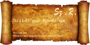 Szilágyi Roxána névjegykártya